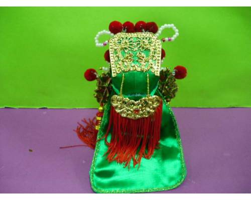傳統木偶頭盔~夫子盔(綠)